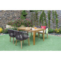 FLORES COLEÇÃO - mais quente Design Wicker Poly Rattan PE Mesa de jantar e 4 cadeiras Mobília de exterior